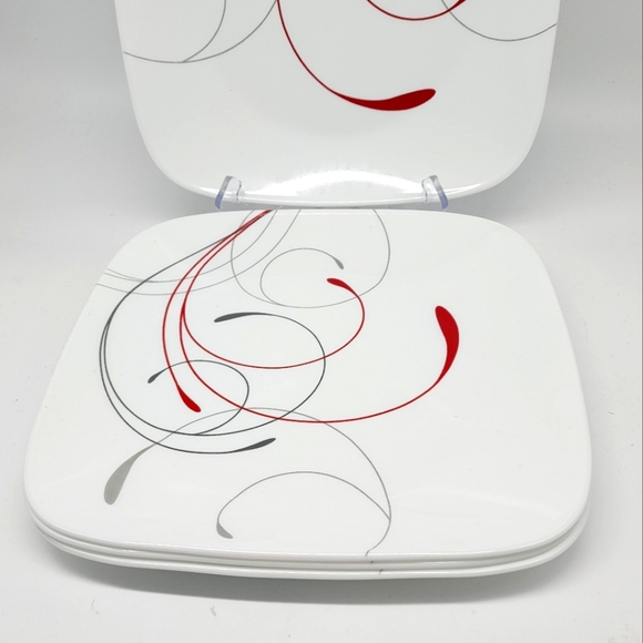 New Corelle Splendor Square Dinner Plates 10½" Set of 4 - Picture 3 of 5